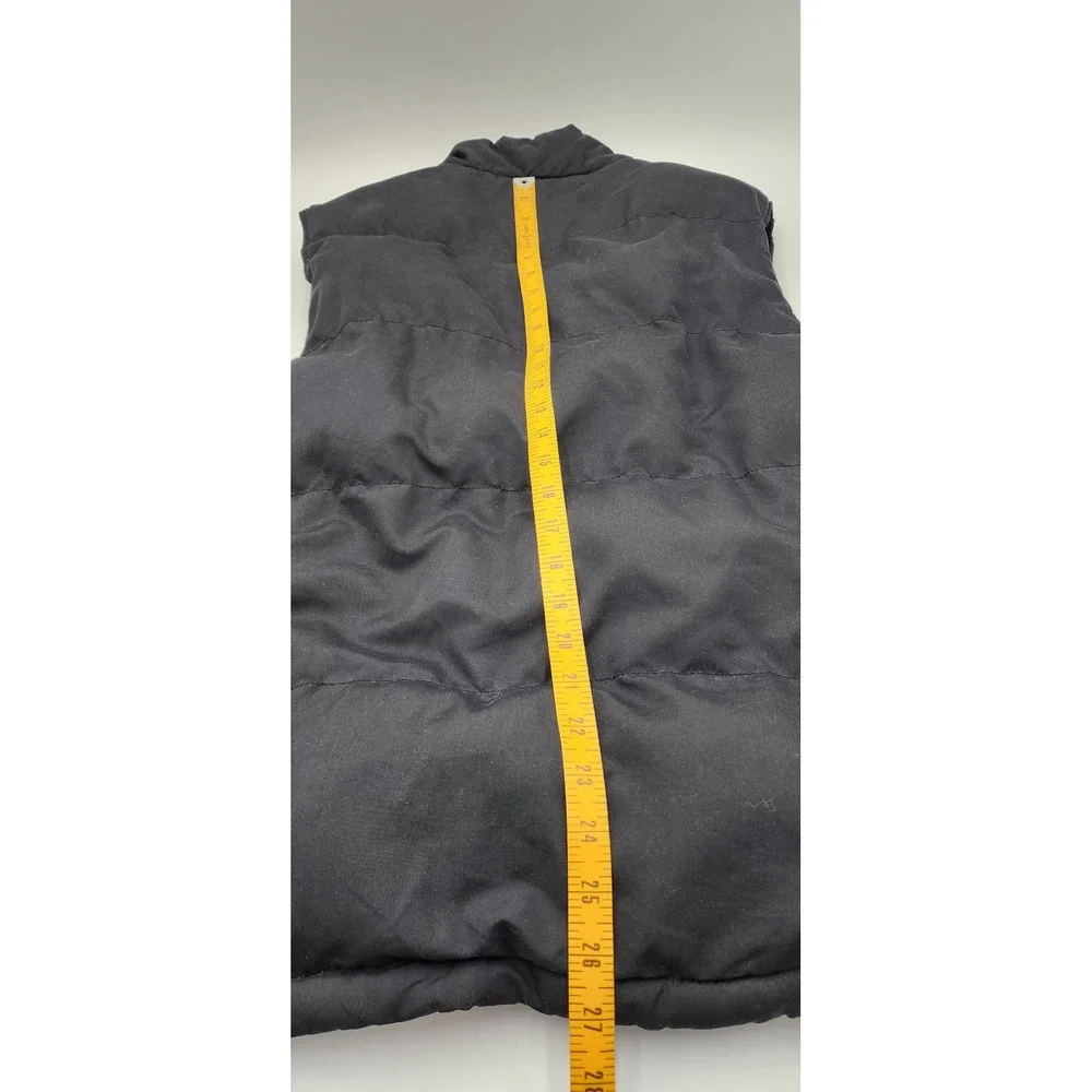 St Johns‎ Bay Mens Puffer Vest Black Full Snap Pockets Size L Lined Zip Snap